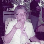 c. 1985 Edna Shobe w/  Jim Speelman at Bailes' Sun. School picnic